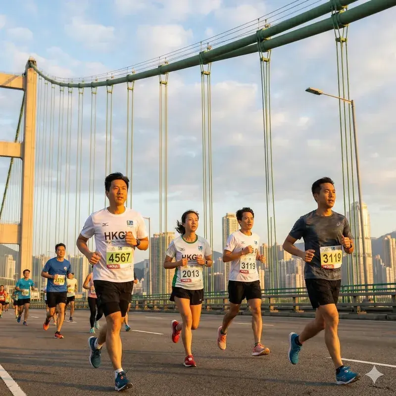 馬拉松海港大橋跑手照片